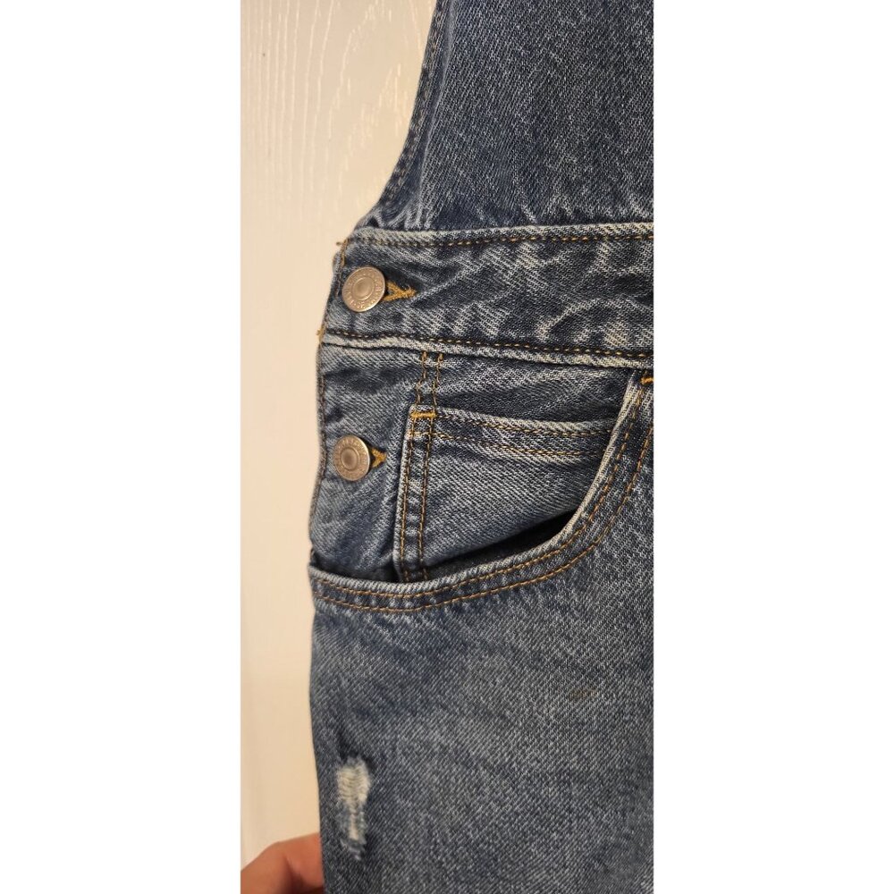 Levi's Vintage-Style Cotton Denim Overalls Medium Relaxed Distressed Utility - Picture 5 of 9